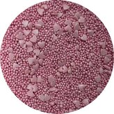 Cukrová zdobení metalické Růžové srdce mix 80g - I LOVE CAKES