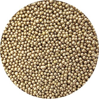 Cukrové perličky metalické zlaté I. 3-4mm 80g - I LOVE CAKES