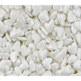 Cukrové zdobení metalicá bílá srdíčka 80g - I LOVE CAKES