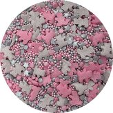 Cukrové zdobení Růžovo-stříbrní medvídci 80g - I LOVE CAKES