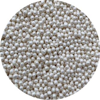 Cukrové perličky bíle metalické 2mm 1kg - I LOVE CAKES