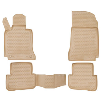 Gumové autokoberce Mercedes C-Class 2007-2014 (W204, béžové)
