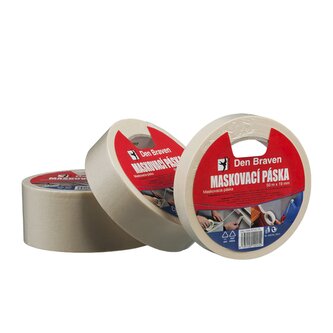 Maskovací krepová páska +80 °C 25 mm, délka 50 m 50 m světle žlutá