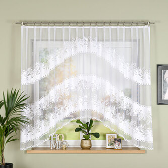 Dekorační oblouková krátká záclona na žabky SLAWOMIRA 160 bílá 300x160 cm MyBestHome