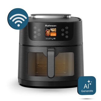 Rohnson InnoFry AI chytrá horkovzdušná fritéza, 1800 W, Wi-Fi, objem 8 l, TFT displej, černá
