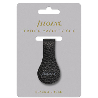 Filofax, Magnetický klip, kožený, černá/kouřová