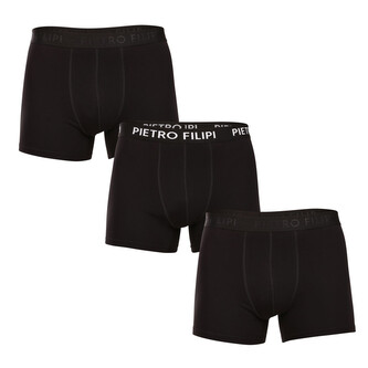 3PACK pánské boxerky Pietro Filipi černé (3BCL005) XL