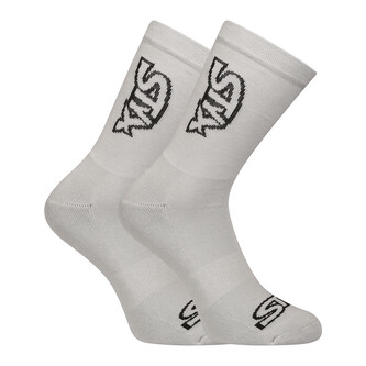 Ponožky Styx vysoké šedé s černým logem (HV1062) XL
