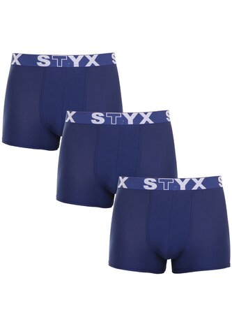 3PACK pánské boxerky Styx sportovní guma tmavě modré (3G968) XL