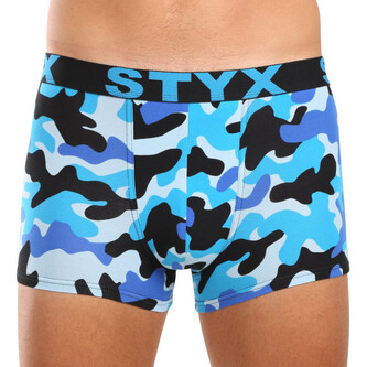 Pánské boxerky Styx art sportovní guma nadrozměr maskáč modrý (R1850) 3XL