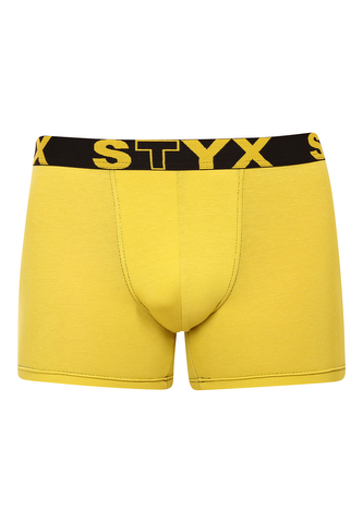 Pánské boxerky Styx long sportovní guma zelenožluté (U1065) XL