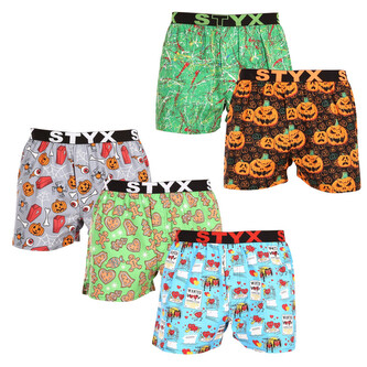 5PACK pánské trenky Styx art sportovní guma vícebarevné (5B1332356) XL