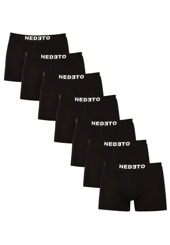 7PACK pánské boxerky Nedeto černé (7NDTB001-brand) XL