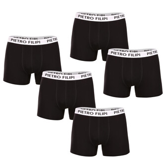 5PACK pánské boxerky Pietro Filipi černé (5BCL003) XXL