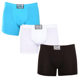 3PACK pánské boxerky Styx long klasická guma vícebarevné (3F96019) M