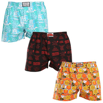 3PACK pánské trenky Styx art klasická guma vícebarevné (3A16477) M