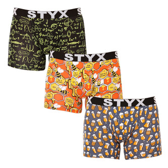 3PACK pánské boxerky Styx long art sportovní guma vícebarevné (3U13724) M