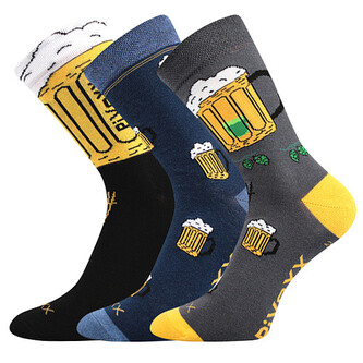 3PACK pánské ponožky VoXX vícebarevné (Pivo-mix5) M
