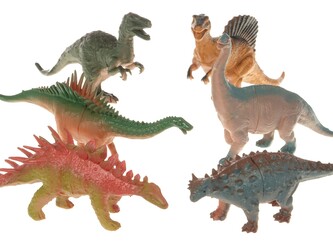 Sada 6 dinosaurů; 31x21x4cm, PVC