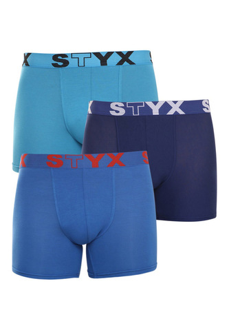 3PACK pánské boxerky Styx long sportovní guma modré (U9676869) L