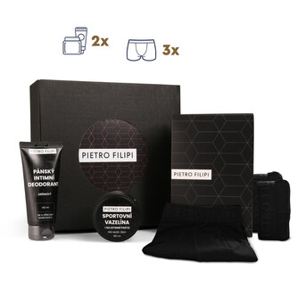 Pánská dárková sada 3PACK boxerky a kosmetika Pietro Filipi (5PAJK2)  XL