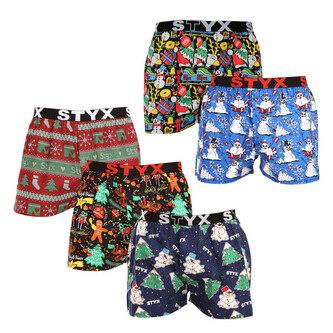 5PACK pánské trenky Styx art sportovní guma vícebarevné (5B1280814) XXL
