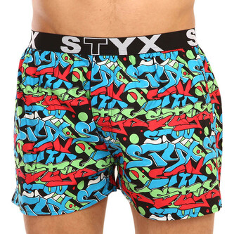 Pánské trenky Styx art sportovní guma graffiti (B1255) XXL