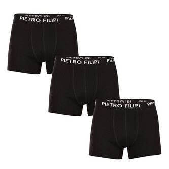 3PACK pánské boxerky Pietro Filipi černé (3BCL002) XL