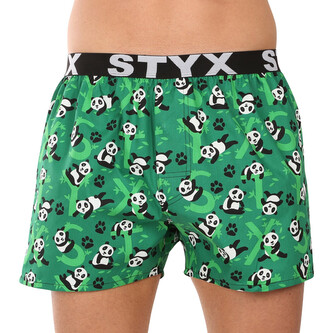 Pánské trenky Styx art sportovní guma pandy (B1852) L