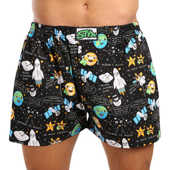 Pánské trenky Styx art klasická guma nadrozměr vesmír (E1758) 4XL