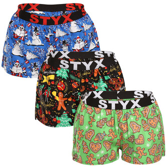 3PACK dámské trenky Styx art sportovní guma vícebarevné (3T17134) S