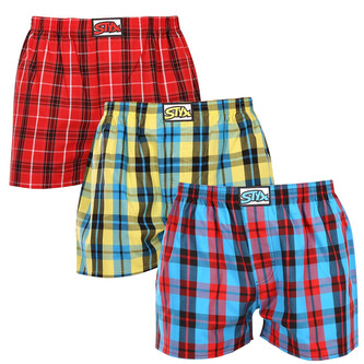 3PACK pánské trenky Styx klasická guma vícebarevné (3A0913) M