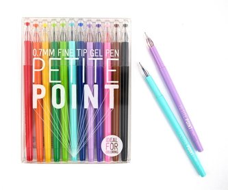 Cienkopisy żelowe ze szlachetnym kamieniem 12sztuk