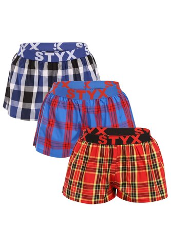 3PACK dámské trenky Styx sportovní guma vícebarevné (3T10469) L