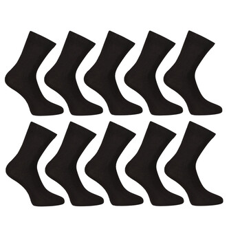 10PACK ponožky Nedeto kotníkové bambusové černé (10PBK01) XL