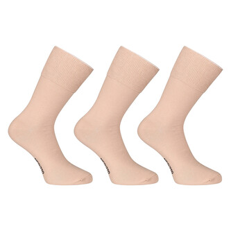 3PACK ponožky Nedeto vysoké medic béžové (3PMV003) M
