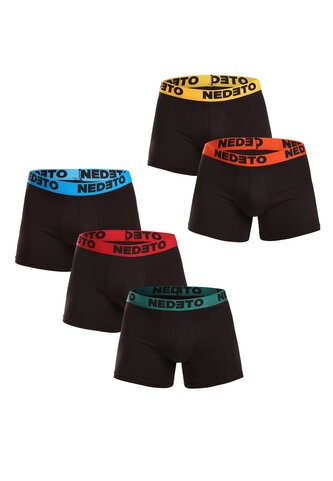 5PACK pánské boxerky Nedeto černé (5NB002b) M