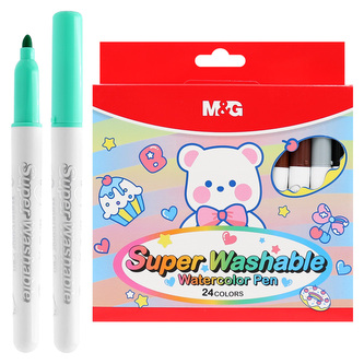 Vodotiskové fixy M&G Ergo, snadno omyvatelné - sada 24 kusů