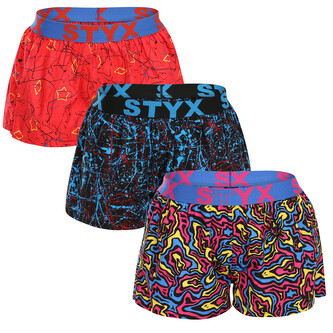 3PACK dámské trenky Styx art sportovní guma vícebarevné (3T13603) M