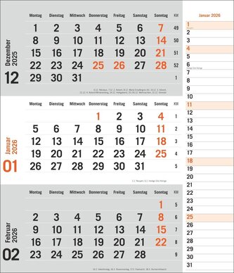 times&more 3-Monatsplaner, orange 2026