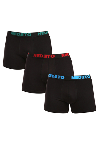 3PACK pánské boxerky Nedeto černé (3NB003b) XXL