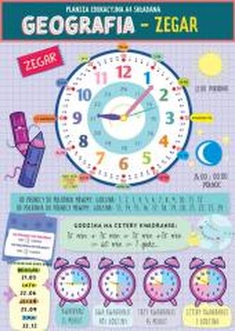 Karta edu składana j. geografia - zegar A4