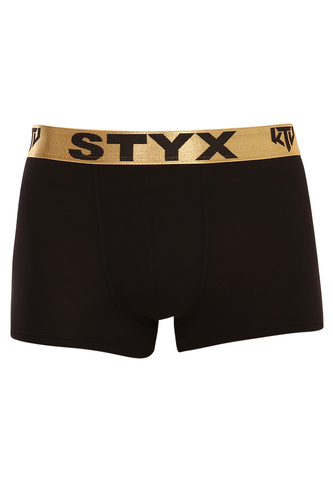 Pánské boxerky Styx / KTV sportovní guma černé - zlatá guma (GTZ960) L