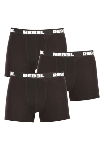 3PACK pánské boxerky Nedeto Rebel černé (3NBR001) 4XL