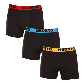 3PACK pánské boxerky Nedeto černé (3NBC1) XXL