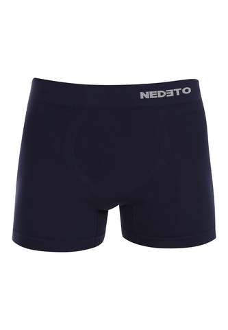Pánské boxerky Nedeto bezešvé bambusové modré (NDTB002S) L