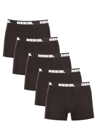5PACK pánské boxerky Nedeto Rebel černé (5NBR001) XXL
