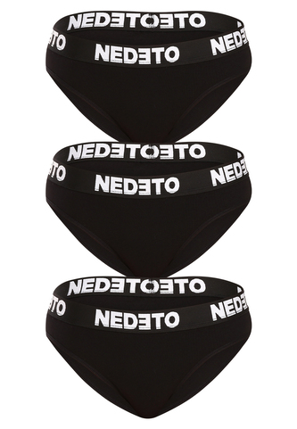 3PACK dámské kalhotky Nedeto černé (3NKB001) M