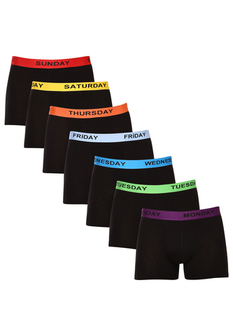 7PACK pánské boxerky Nedeto černé (7NDTB001-week) 5XL