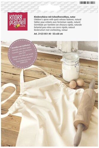 Fartuszek bawełniany dziecięcy, naturalny 55 x 68 cm, Heyda